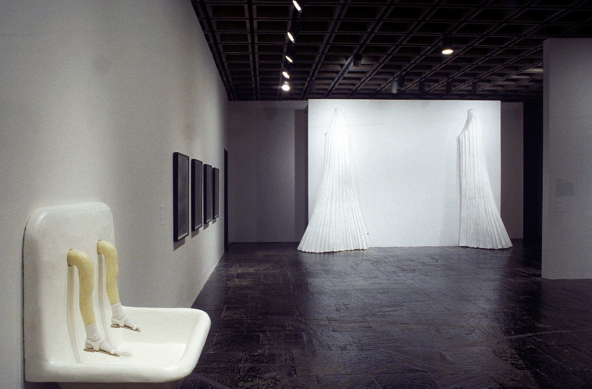 Works of art in a gallery.
