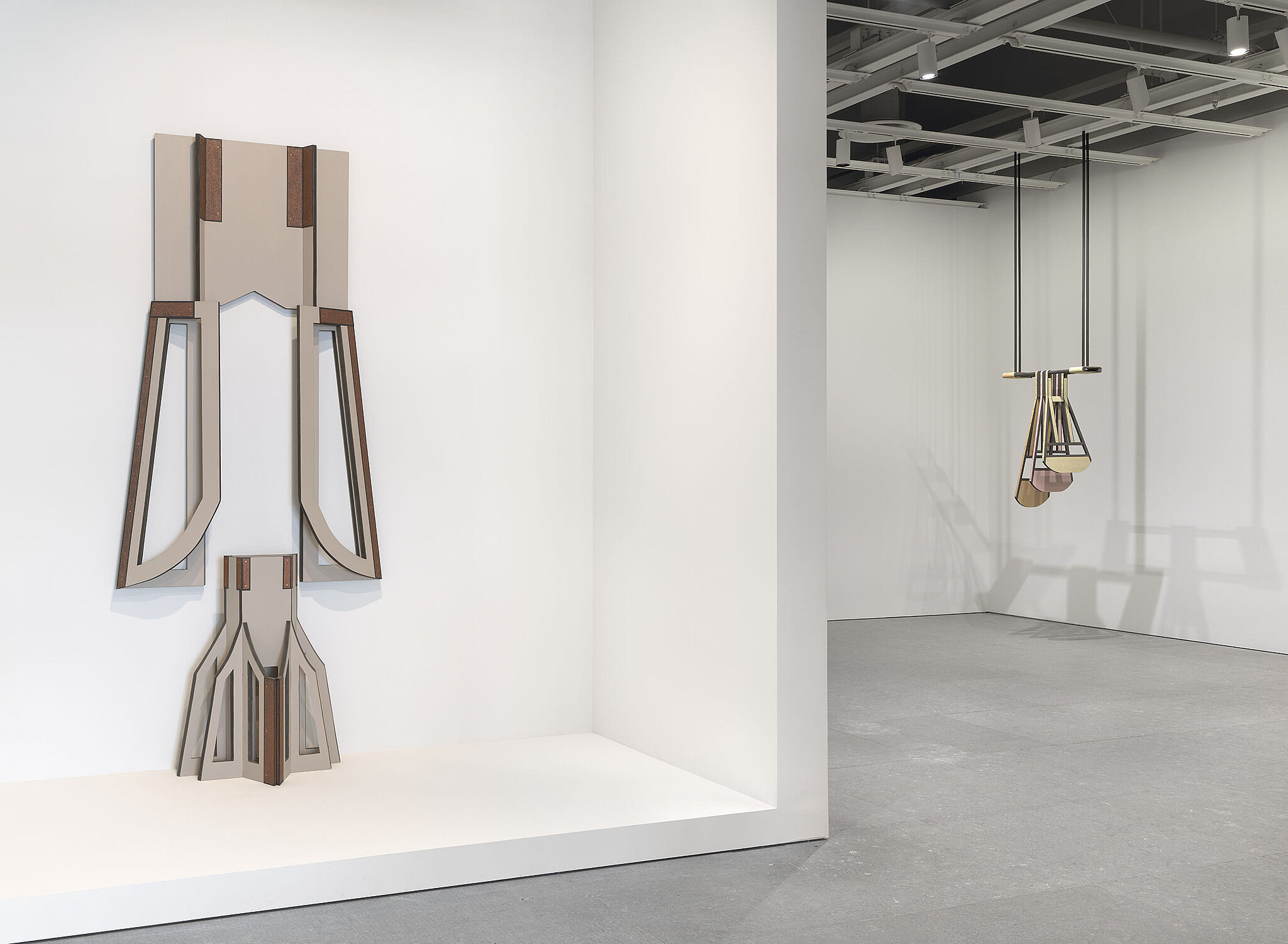 An installation view of artworks in a gallery.