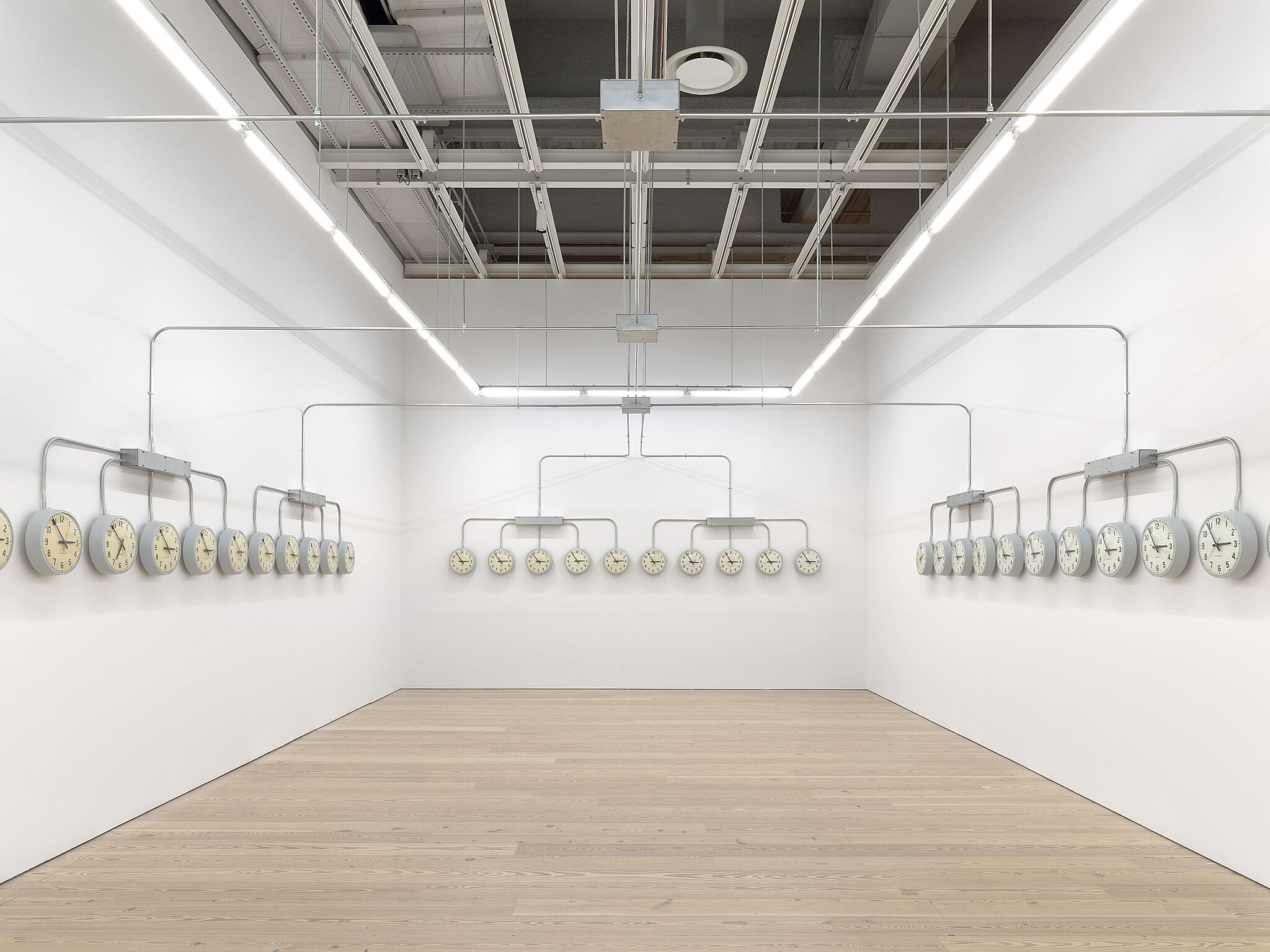 An installation view of artworks in a gallery.