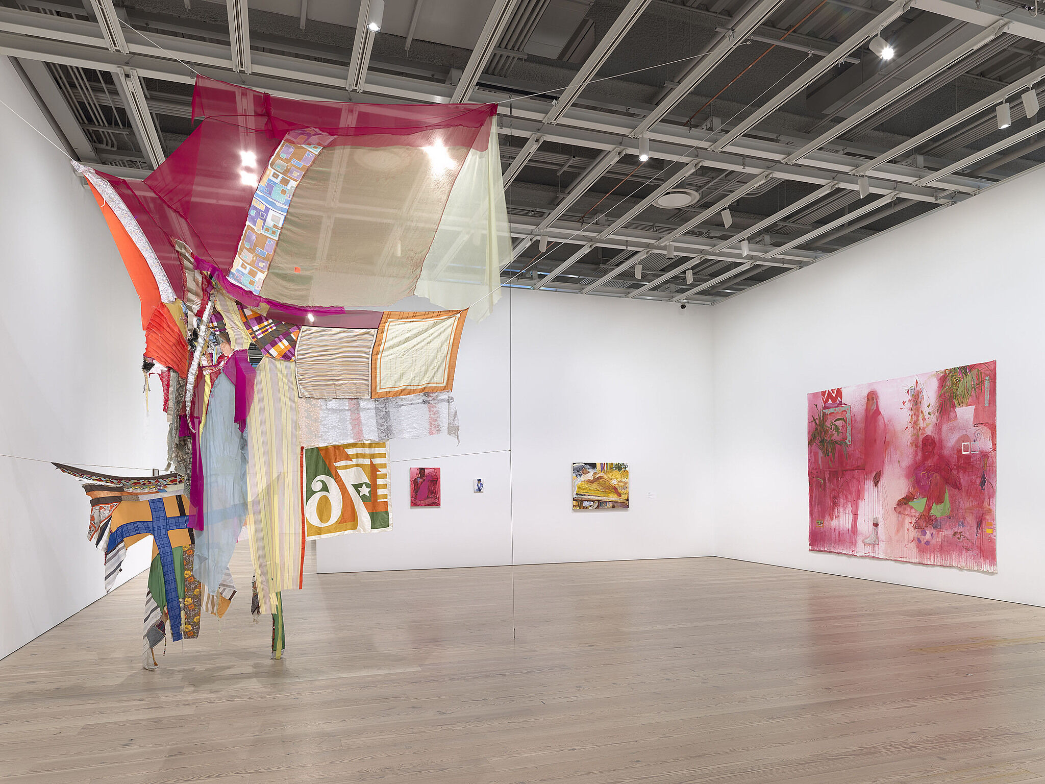 An installation view of artworks in a gallery.