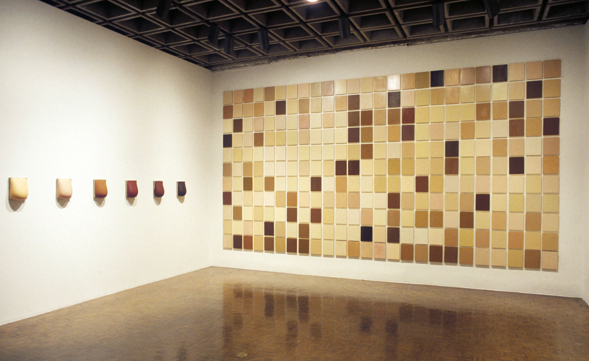 Works of art in a gallery.